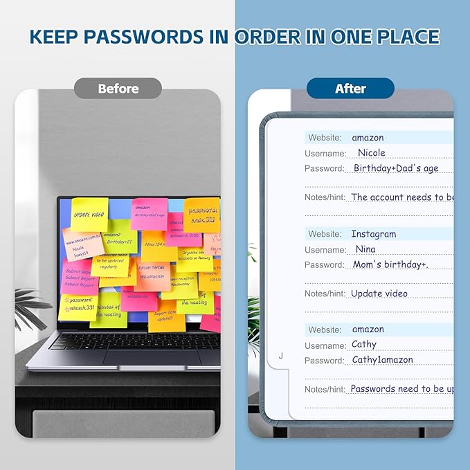 MOSA BEAR Password Keeper Book with Alphabetical Tabs，4.3"x5.7" Small Password Books for Seniors Password Notebook for Internet Website Address Log in Detail(Grey) [Unknown_Binding]