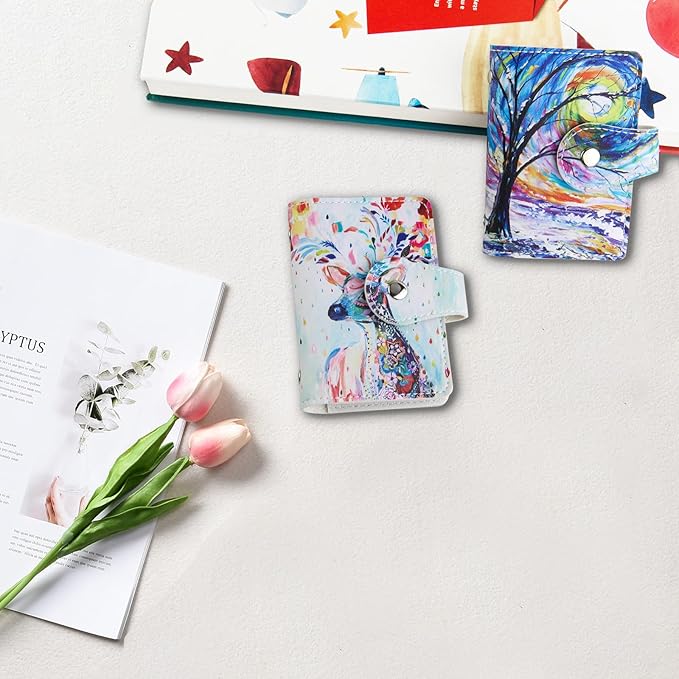 PRIVILLA 2 Pcs Credit Card Holder and business card holder，Sd Card Holder Each Has 26 Card Organizers, 2024 New Credit Card Holders book for Men and Women.