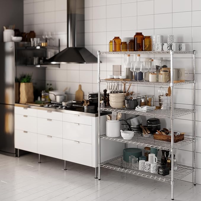 Regal Altair 24" Deep x 42" Wide x 64" Height Wire Shelving Kit | 5-Tier | NSF Commercial Storage Rack Unit