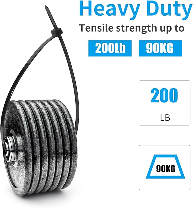 XINGO 26 inch White Zip Ties Heavy Duty 100 Pack, 200 lbs Ultra Strong Plastic Wire Ties, Large Cable Ties Extra Long Tie Wraps, Indoor and Outdoor UV Resistant