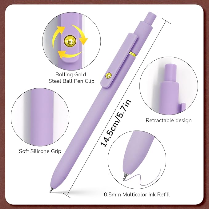 UIXJODO Colored Pens, 12 Pcs Colorful Pens Fine Point Smooth Writing Pen, 0.5mm Colored Ink Gel Pen for Journaling Note Taking, School Supplies Gifts for Women (12 Pcs Gold Vibrant and Vintage)