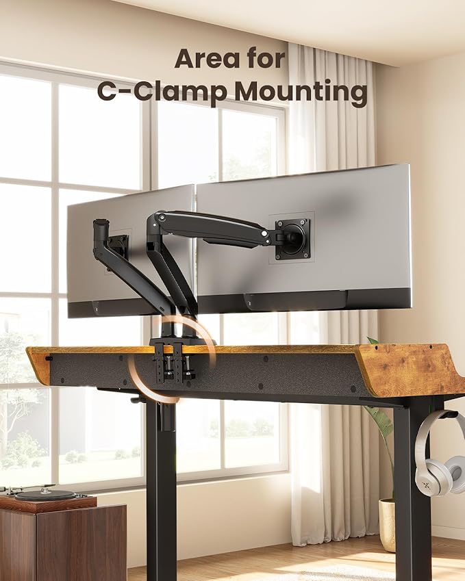 ErGear Electric Standing Desk with Drawers, 55″ x 28″ Gaming Table Compatible Monitor Stand, Stand up Desks, Home Office Height-Adjustable Desk with Storage Shelf, 4 Preset Heights, Vintage Brown