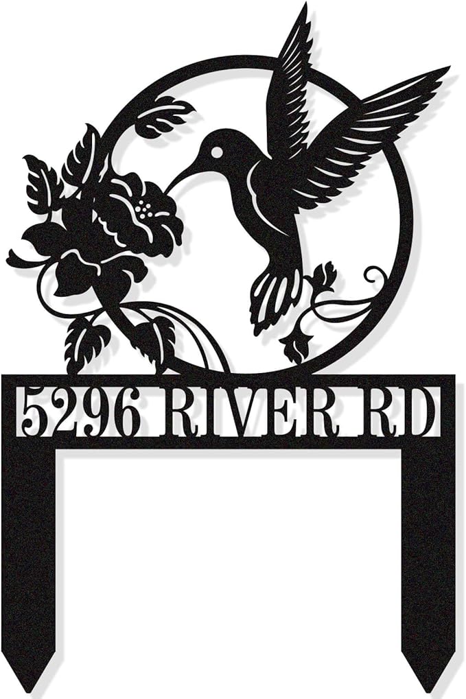 Personalized Hummingbird Metal House Numbers with Stake, Custom House Numbers for OutsidePersonalized House Number Sign, Custom Address Yard Signs with Stakes, Personalized Housewarming Gifts