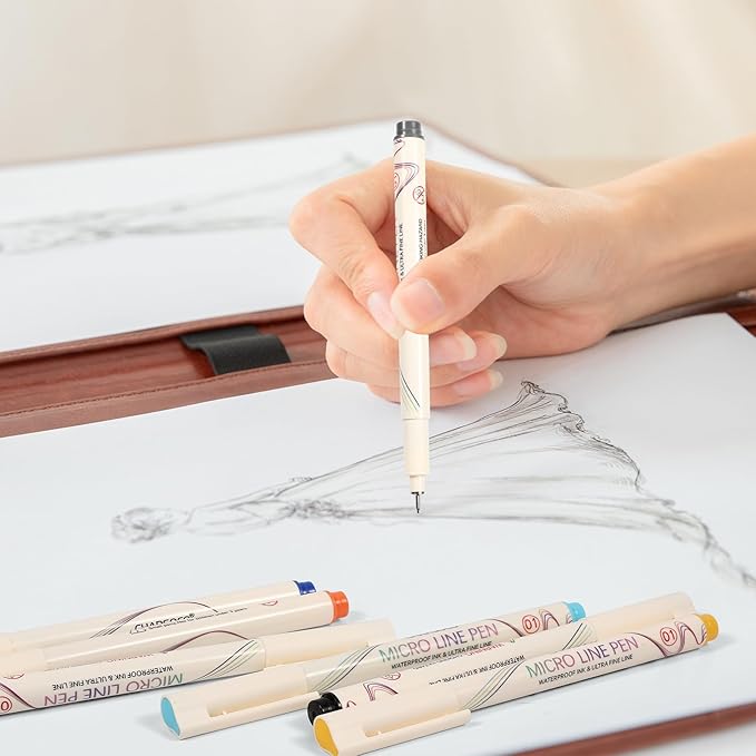 CHARSOCO 01 Micro Fine Point Pen Set - 24 Waterproof Archival Ink Colors, 0.25mm Fineliner Pens for Art Illustrations, Sketching, Anime, Manga, Technical Drawings & Scrapbooking-fan