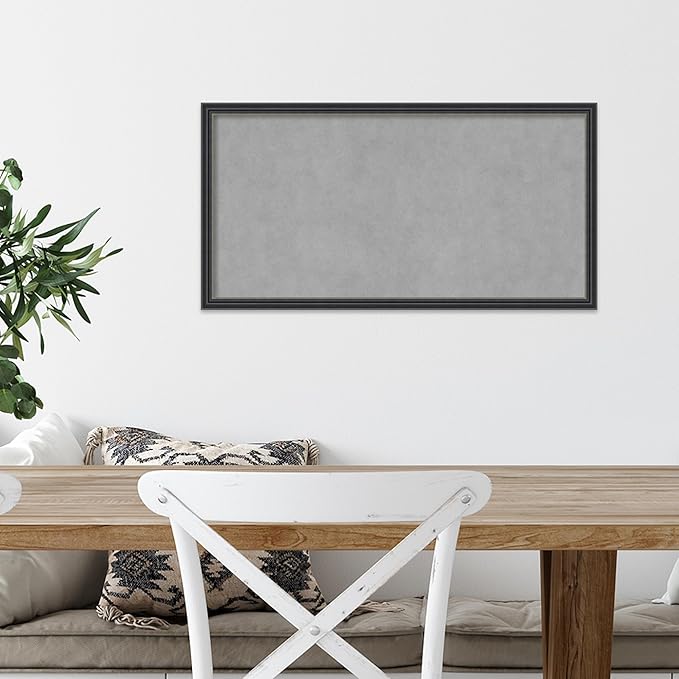 Amanti Art Black Framed Magnetic Board 13x25 Small Vision Board for use with Magnets, 100% Metal Sheet to Display Items as Office Decor or for Home Organization in mudroom, Kitchen or Kids Room