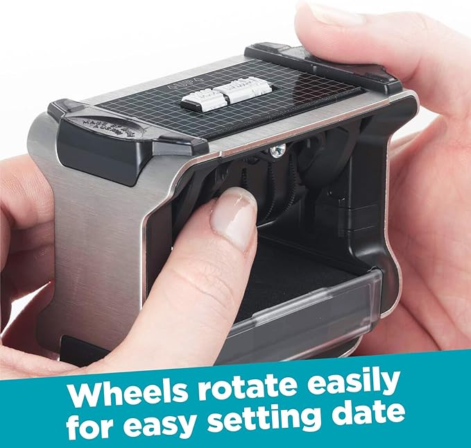 Trodat 5430 Professional Self-Inking Date Stamp with Paid - Blue/Red 2 Color Ink