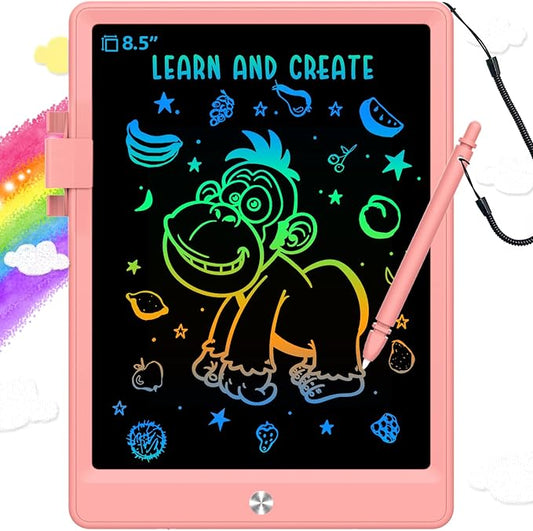 BUKEBU Toddler Toys for 3-6 Years Old Girls Boys, LCD Writing Tablet 8.5 Inch Doodle Board, Electronic Drawing Tablet, Drawing Pads,Travel Gifts for Kids Age 3 4 5 6 7 Year Old Girls Boys (Pink)