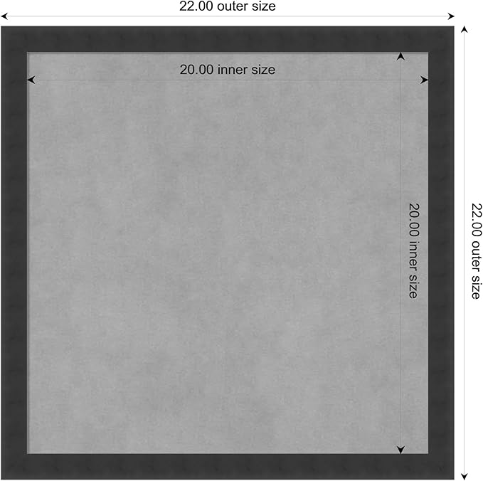 Amanti Art Black Framed Magnetic Board 22x22 Medium Vision Board for use with Magnets, 100% Metal Sheet to Display Items as Office Decor or for Home Organization in mudroom, Kitchen or Kids Room