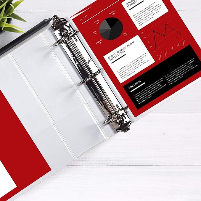 Ring Binder Depot 3, Professional Angle D Ring Binder 2.5 Inch, Presentation Folder for Standard Pages 8.5 x 11 with Pockets, Crystal Clear View White Binder (2 Pack)