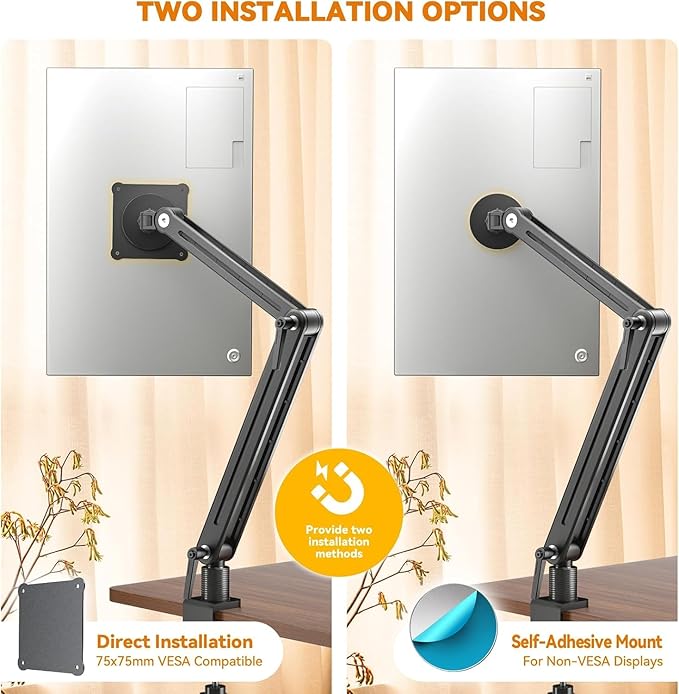 Feising Portable Monitor Stand Desk Mount for iPad Vesa Mount - 360 Swivel Magnetic Adjustable Tablet Arm Holder for 10-18.5 inch Screen, Compatible with iPad Pro FS07B1