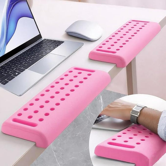 Pack of 2 L-Shaped Wrist Rest Keyboard, Memory Foam Arm Rest Desk, Ergonomic Wrist Rest for Palm, Wrist & Forearm, Office & Home(Pink)