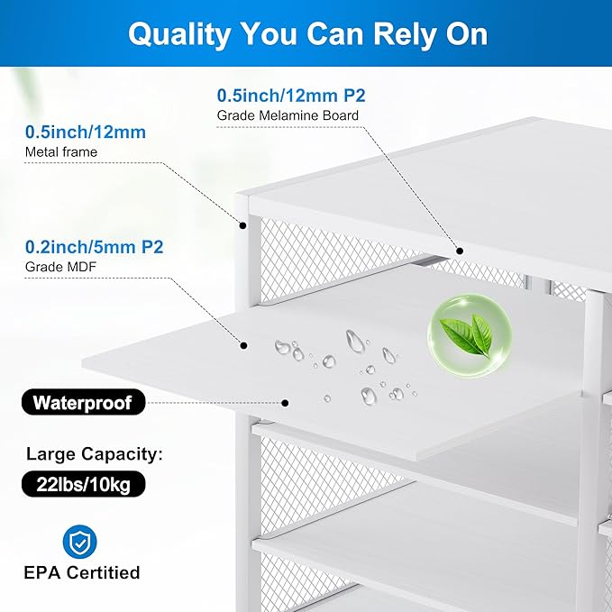 PAG-Mass Mail Sorter Adjustable Countertop Mail Holder, Heavy Duty Literature Organizer, Student Mailbox for Classroom, Desktop Bill Paper Organizer for Office Home School, 12 Compartments, White