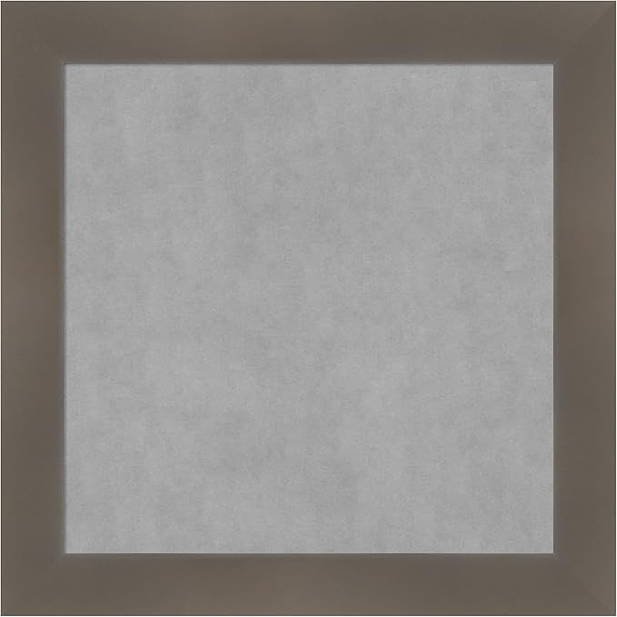 Amanti Art Grey Framed Magnetic Board 14x14 X-Small Vision Board for use with Magnets, 100% Metal Sheet to Display Items as Office Decor or for Home Organization in mudroom, Kitchen or Kids Room