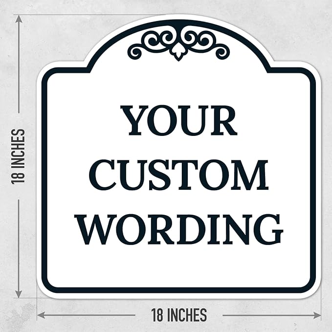 Custom Decorative Sign, Personalized Metal Sign for Business, Driveway, Home, Airbnb, Office Door Plaque,Black Border, 18x18 Inches, ACM, Fade Resistant, Made in USA