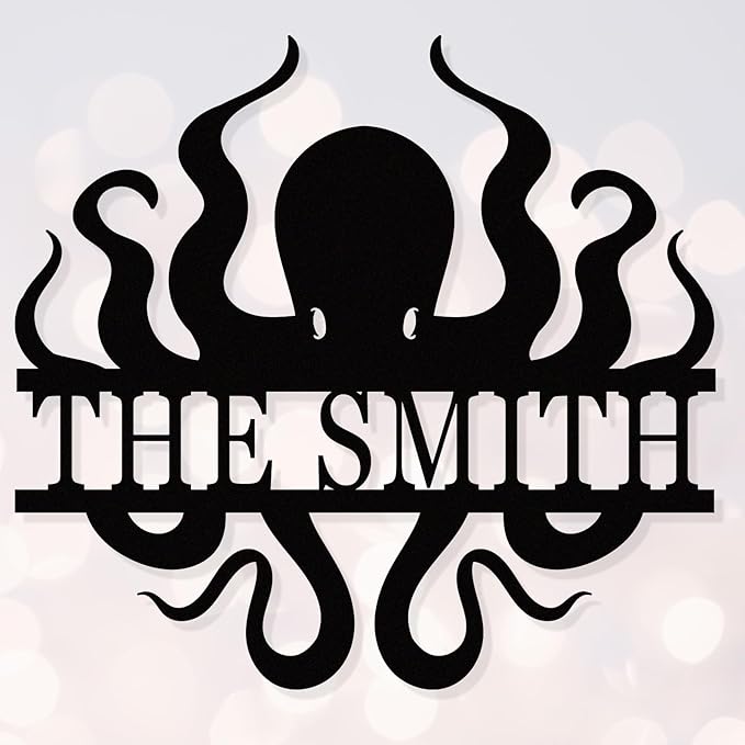 Custom octopus metal signs，personalise octopus wall art，octopus decor，funny octopus metal signs，octopus bathroom decor，personalized metal signs for outdoors