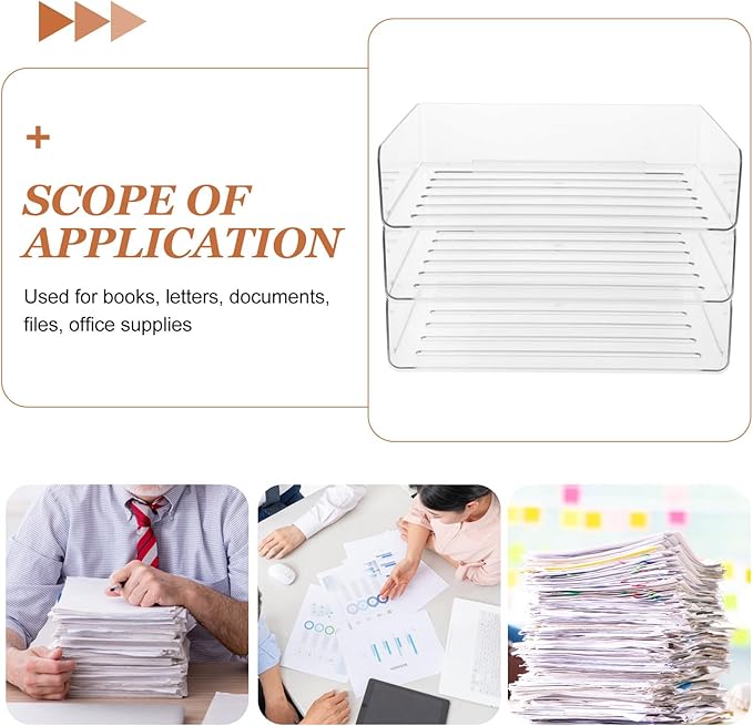 SUPVOX Desk Organizer Tray Stackable Letter File Holder Desktop Storage for Office Home School Simple Stylish Workspace Organizer for Paper