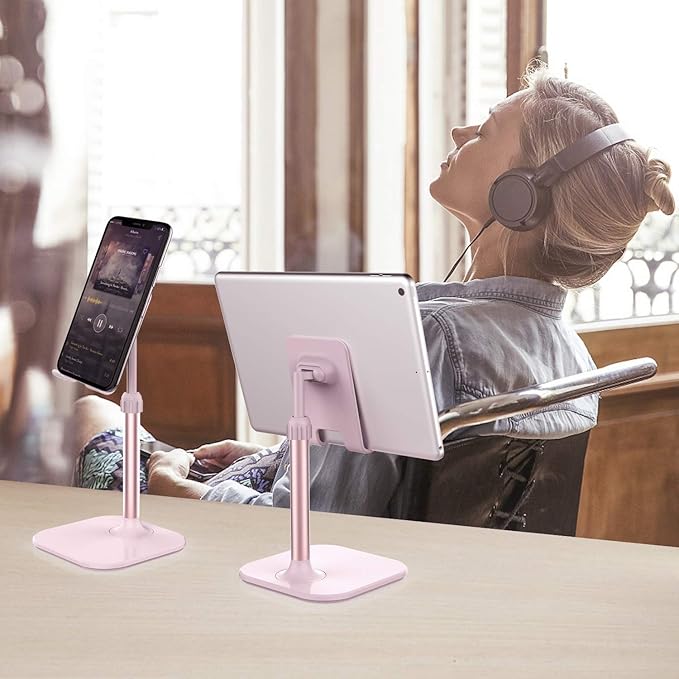 Doboli Cell Phone Stand, Valentine's Day Gifts for Teens Girls Boys Adults Women Men Mom Wife, Phone Stand for Desk, Phone Holder Stand Compatible with iPhone and All Mobile Phones Tablet, Pink