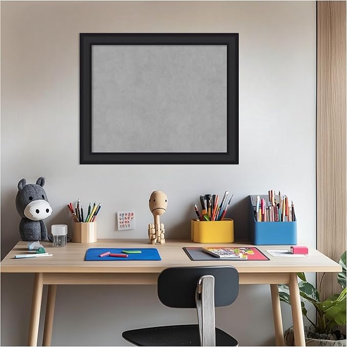 Amanti Art Black Framed Magnetic Board 19x23 Small Vision Board for use with Magnets, 100% Metal Sheet to Display Items as Office Decor or for Home Organization in mudroom, Kitchen or Kids Room