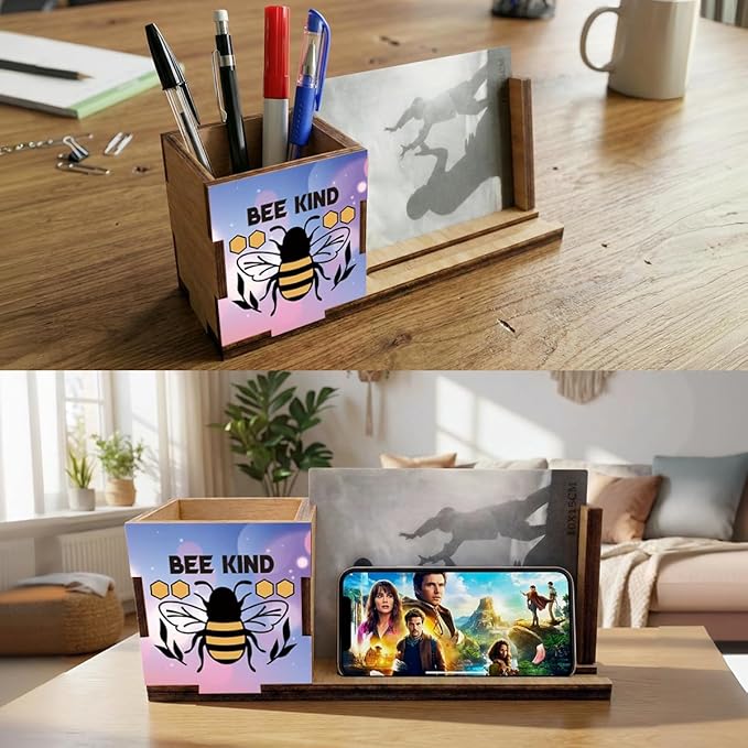 ZXAZXA Pen Holder for Desk Office Desk Accessories Multi-functional Spring Bee Decorations Desk Pen Holders Gifts for Women Men Coworkers Friends Employee Teacher