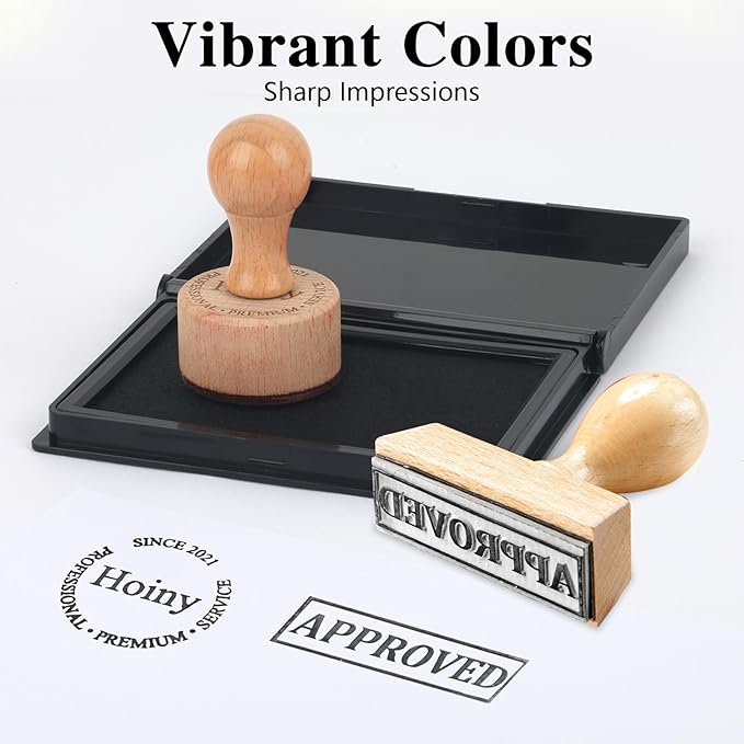 Black Stamp Pad, 4 x 2.5 Inch Premium Quality Ink Pad for Stamps, All-Purpose Felt Pad for Office and Crafting, Works with Rubber and Clear Stamps