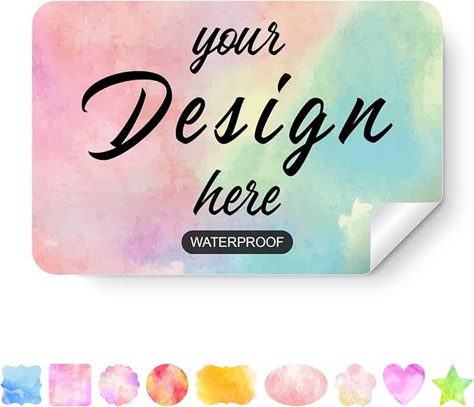 AHEADGOODS Custom Stickers - Personalized Labels, Customized Stickers with Any Design Image Logo Text, 100 Rectangle 5"x3" Labels