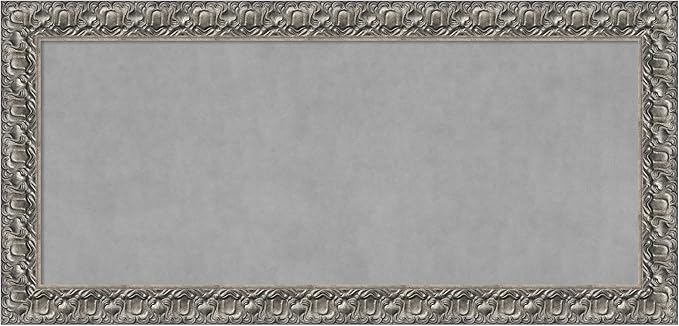 Amanti Art Silver Framed Magnetic Board 26x54 Oversize Vision Board for use with Magnets, 100% Metal Sheet to Display Items as Office Decor or for Home Organization in mudroom, Kitchen or Kids Room