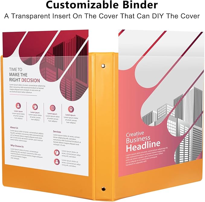 CIXILDTS 6-Pack 1-Inch Binder, Standard 3 Ring Binder Fit Letter Size Paper, Presentation View Binders, Orange