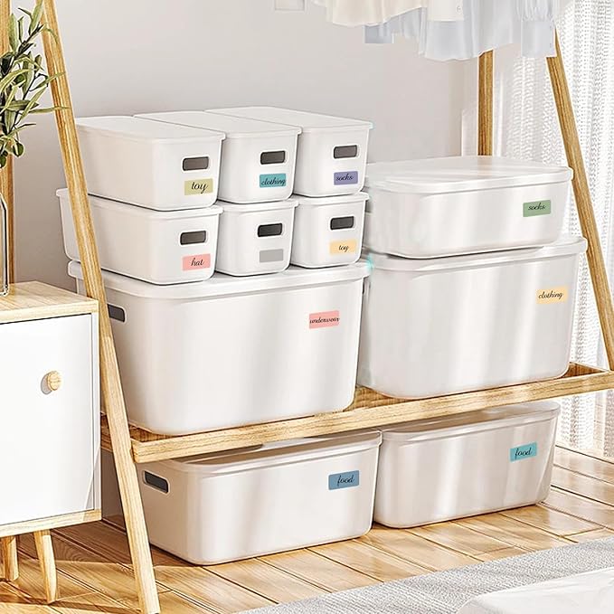 STARLIBOO Removable Freezer Labels, 1x2 Inch Color Coding Removable Label for Food Containers, 360 Freezer Stickers Tape to Write on/Waterproof (8 Colors Morandi)