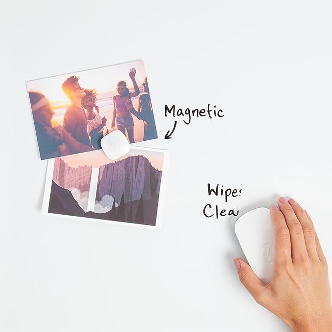 U Brands Contempo Magnetic Small Whiteboard, 8.5” x 11”, White Modern Frame, Mini White Board for Kids and Students, Fridge and Locker Dry Erase Board, Includes 4 Markers & Magnet