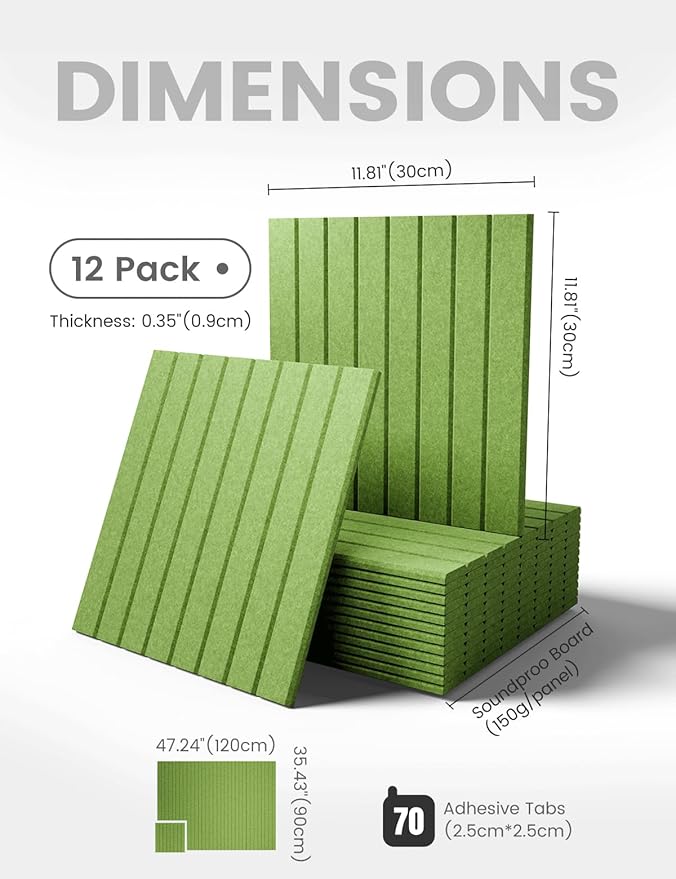 Fluxynara Large Felt Bulletin Board 48" x 36" Cork Board Alternative-12 Pack with 70 Safe Removable Adhesive Tabs, Cork Boards for Walls Cork Board for Home Office Classroom Pin Board-Kelly Green