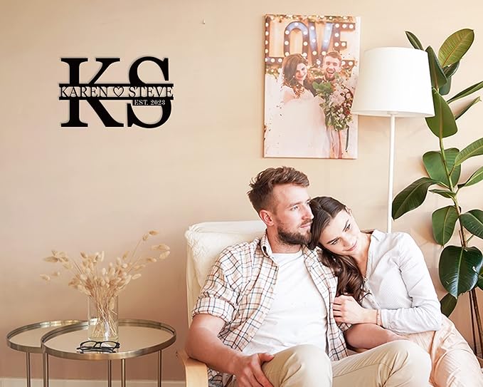 Personalized Metal Letters Sign, Anniversary Wedding Gifts Letters for Wall Decor, Monogram Wall Decor, Metal Name Signs Personalized, Family Name Sign, Name Sign for Wall, Initial Split Letter Sign