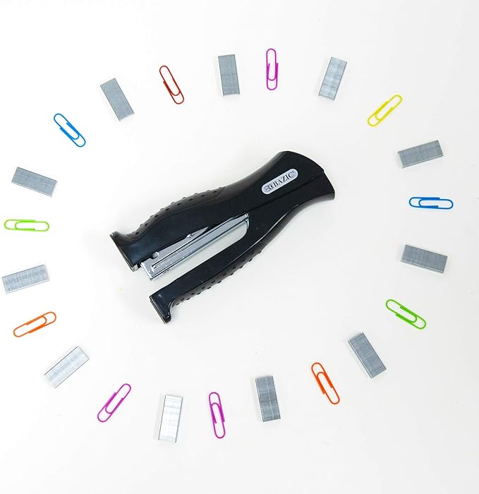 BAZIC Products Stand-Up Stapler w/500 Staples, Full Strip Size Standard (26/6), Black Durable Desktop Staplers, 48-Packs