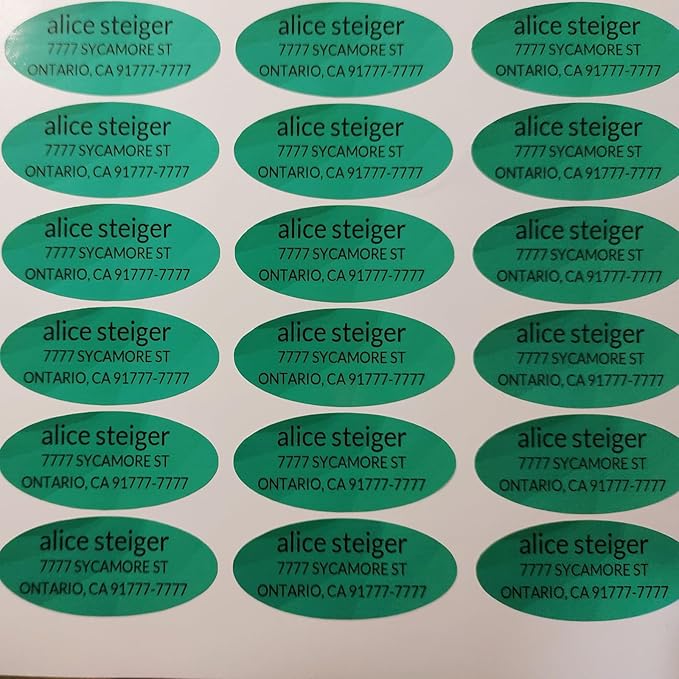 Made in USA Custom Return Address Stickers Labels Customized Mailing Label for Envelopes, Personalized Self Adhesive Flat Sheet Oval Labels