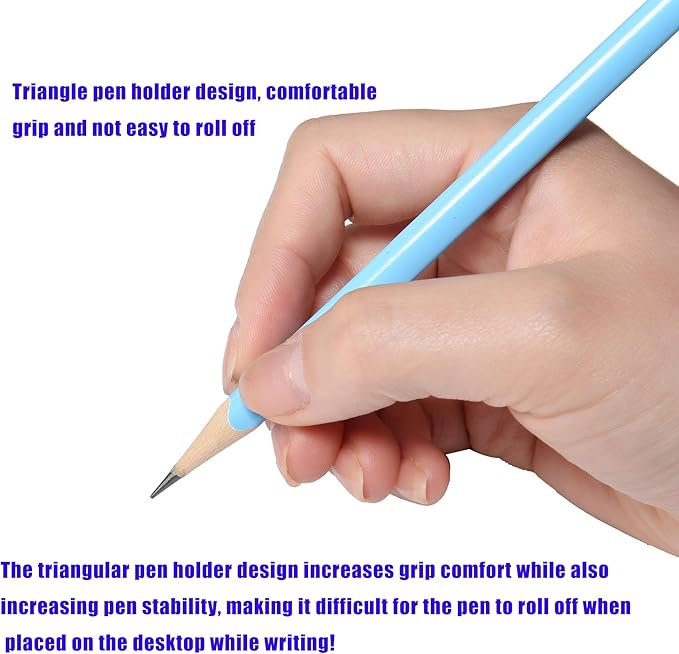 Jsehchya 50PCS Triangular Grip Wooden cased Pencils for Kids with Erasers, Fun Cute Wood Wedding Golf Triangle Pencils for School,Drawing,Gift (50PCS)