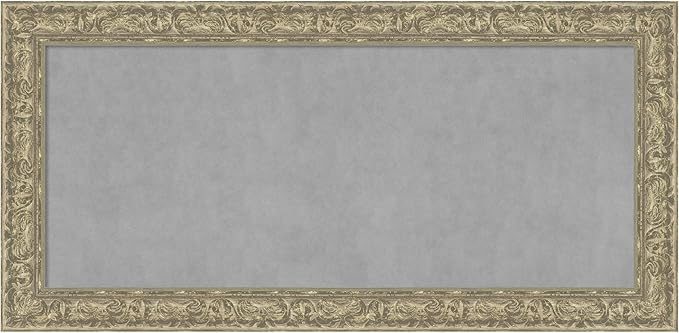 Amanti Art Silver Framed Magnetic Board 27x55 Oversize Vision Board for use with Magnets, 100% Metal Sheet to Display Items as Office Decor or for Home Organization in mudroom, Kitchen or Kids Room