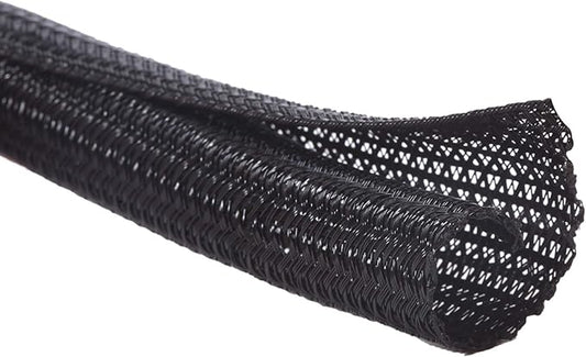 Alex Tech 20ft - 1.5 inch Cord Protector Wire Loom Tubing Cable Sleeve Split Sleeving for USB Cable Power Cord Audio Video Cable - Protect Cat from Chewing Cords - Black