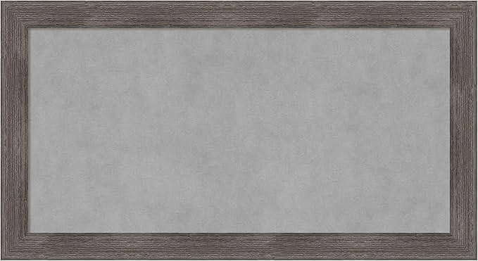 Amanti Art Grey Framed Magnetic Board 15x27 Small Vision Board for use with Magnets, 100% Metal Sheet to Display Items as Office Decor or for Home Organization in mudroom, Kitchen or Kids Room
