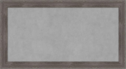 Amanti Art Grey Framed Magnetic Board 15x27 Small Vision Board for use with Magnets, 100% Metal Sheet to Display Items as Office Decor or for Home Organization in mudroom, Kitchen or Kids Room