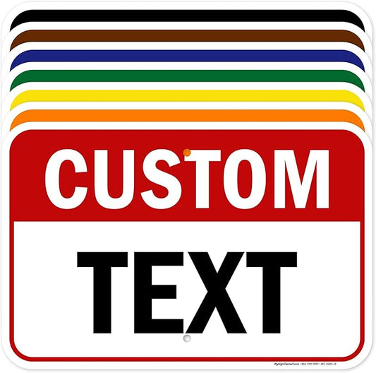 Custom Sign, Custom Sign for Business, Indoor/Outdoor use. 12x18 Inches, Rust Free .063 Aluminum, Fade Resistant, Made in USA by My Sign Center (Header)