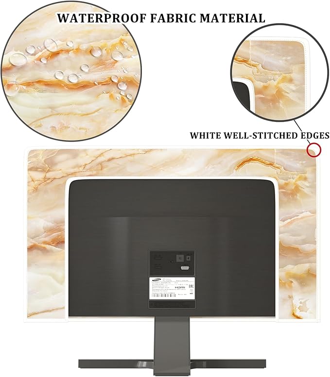 Baocicco Abstract TV Screen Cover with Marble Design Aesthetic Laptop Television Covers for Xmas LED LCD OLED TVs Decoration Anti-Static Dustproof Protective Cover for LCD/LED/HD 32 Inch