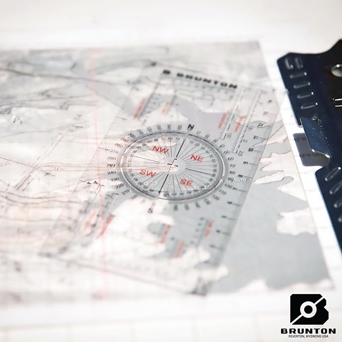 Brunton Standard Transit Azimuth Purple + Map Multi-Tool Card, Professional Geology & Field Mapping Bundle