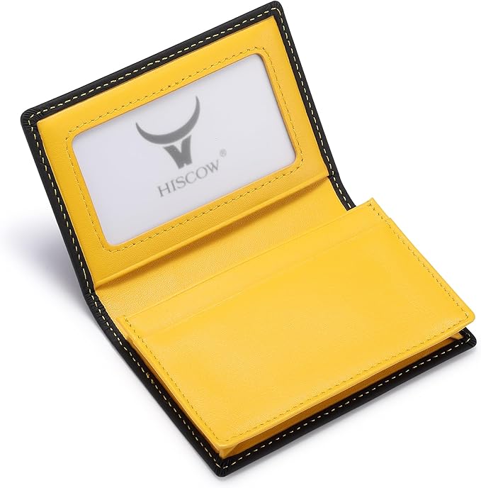 Leather Business Card Case Holder for Men & Women, Italian Calfskin