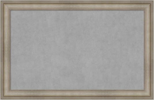 Amanti Art Silver Framed Magnetic Board 29x45 Large Vision Board for use with Magnets, 100% Metal Sheet to Display Items as Office Decor or for Home Organization in mudroom, Kitchen or Kids Room