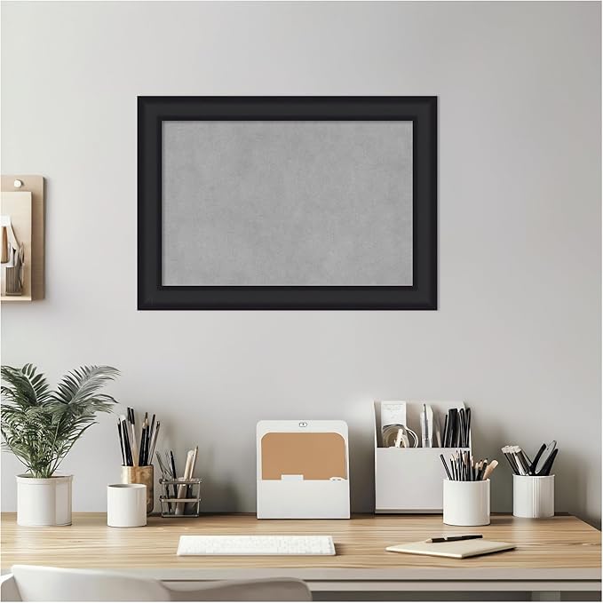 Amanti Art Black Framed Magnetic Board 15x21 Small Vision Board for use with Magnets, 100% Metal Sheet to Display Items as Office Decor or for Home Organization in mudroom, Kitchen or Kids Room