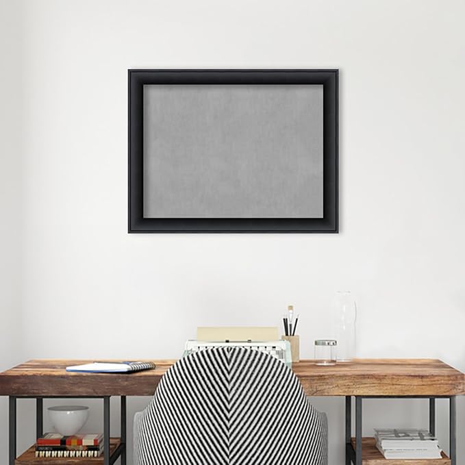 Amanti Art Black Framed Magnetic Board 21x27 Medium Vision Board for use with Magnets, 100% Metal Sheet to Display Items as Office Decor or for Home Organization in mudroom, Kitchen or Kids Room