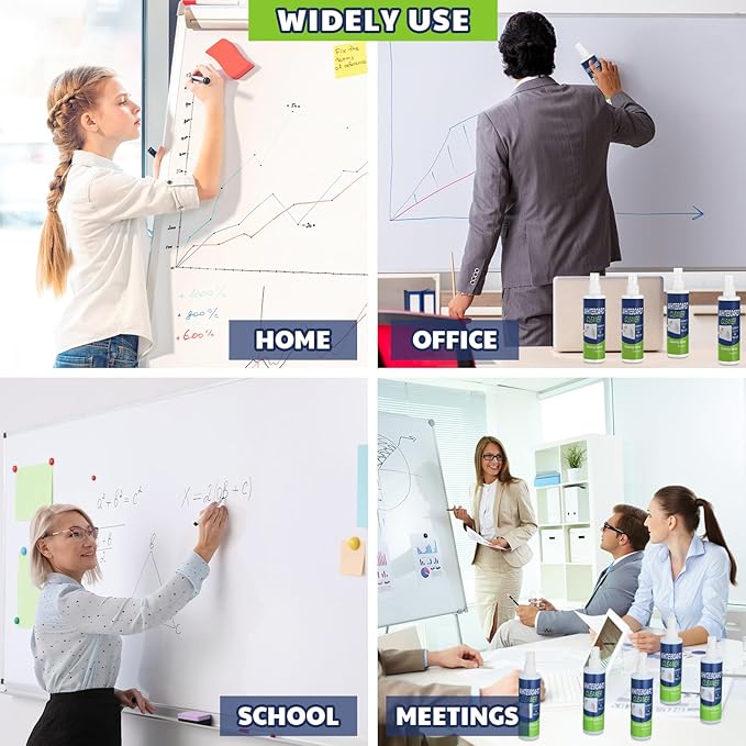 Swiffen 12 Pack Whiteboard Cleaner Spray Bottle 8.5oz Dry Erase Board Surface Cleaner White Board Cleaning Spray Removes Stubborn Marks from Chalkboard