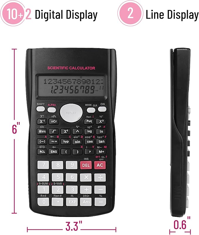 Mr. Pen- Scientific Calculators Bulk, 24 Pack, 2 Line, 240 Functions, 12 Digit Math Calculator Scientific with Protective Hardcover