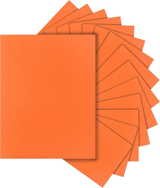 Silunkia 100 Sheets Orange Cardstock 8.5 x 11 Halloween Paper, 75lb Heavyweight Pumpkin Paper Card Stock for Cards Making, Greeting Card, School Crafting, Invitations