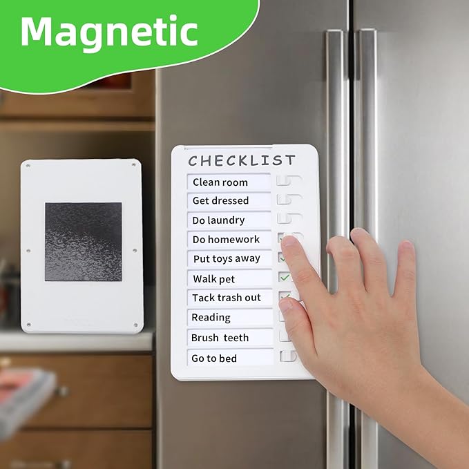 Magnetic Dry Erase Chore Chart, Whiteboard Checklist Board, Chore Chart for Kids Multiple Kids Routine Chart with a Pen(Magnetic)