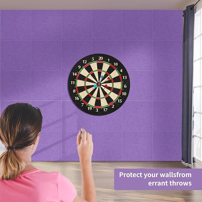 Large Cork Bulletin Board Alternative for Office60 x 35" - 15 Pack Felt Bulletin Boards Dart Wall Protectors 70 Pcs Safe RemovableAdhesive Tabs Pcs for Office Wall, School, Home Decor, Purple